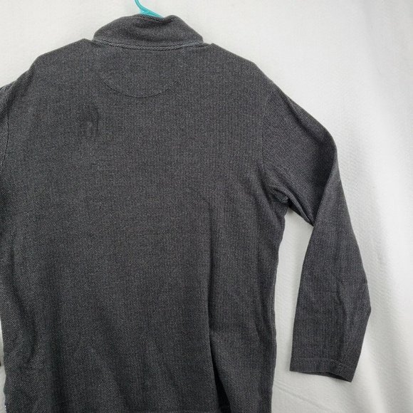CHAPS Sweater Men's 1/4 Zip Long Sleeve High Neck Pullover Gray Medium - Picture 12 of 12